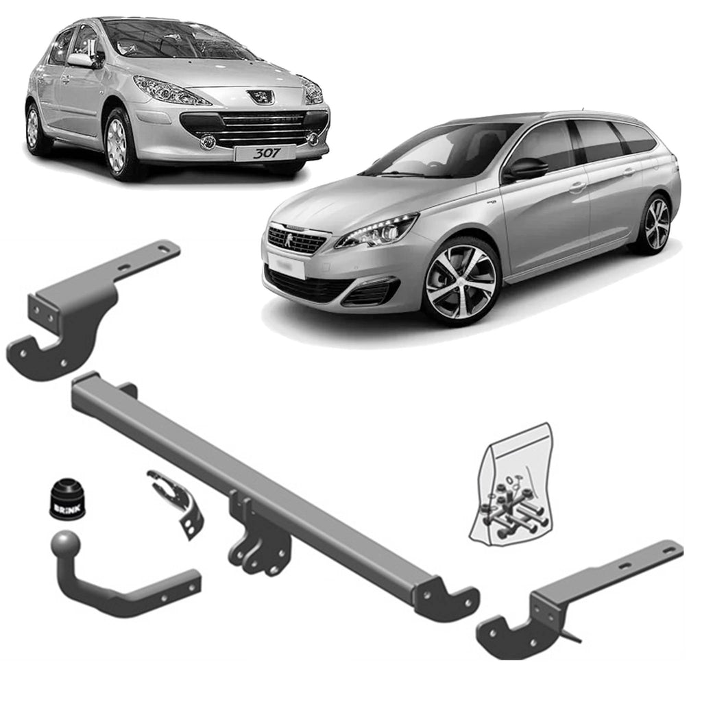 Brink Towbar European for Peugeot 307 (08/2000 - 08/2007), Citroen C4 (11/2004 - 07/2011), Peugeot 308 (09/2007 - 02/2011), Citroen C4 (11/2004 - 07/2011)