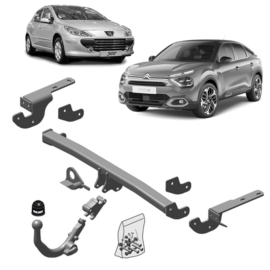 Brink Towbar European for Peugeot 308 (09/2007 - 08/2013), Citroen DS4 (04/2011 - 07/2015), Citroen C4 (11/2009 - 09/2020), Peugeot 307 (08/2000 - 08/2007), DS Ds 4 / Ds 4 Crossback (07/2015 - 12/2018), Citroen C4 (11/2004 - 07/2011), Citroen C4...