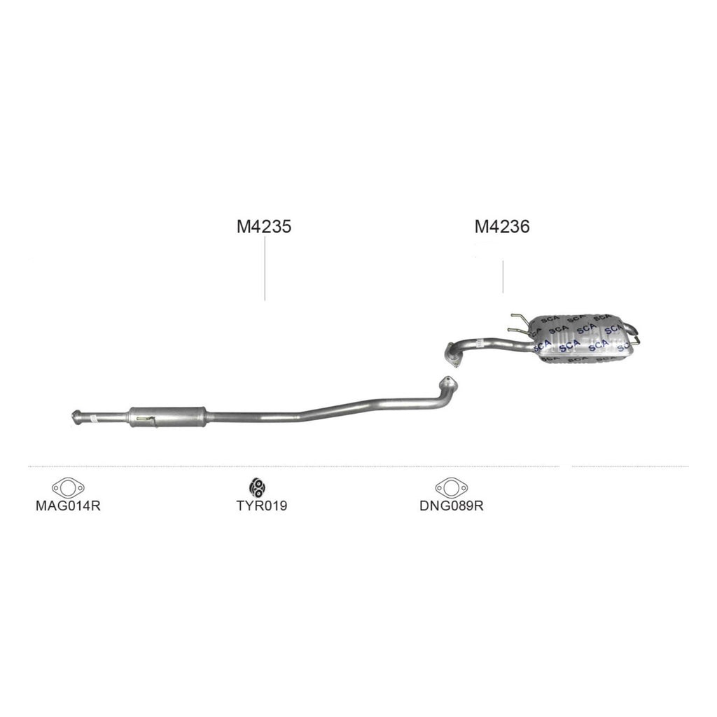 Redback Standard Centre Muffler Exhaust for Hyundai Elantra Sedan & Hatch 1.8L 2.0L (2000 - 2009)