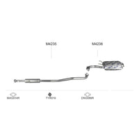 Redback Standard Centre Muffler Exhaust for Hyundai Elantra Sedan & Hatch 1.8L 2.0L (2000 - 2009)