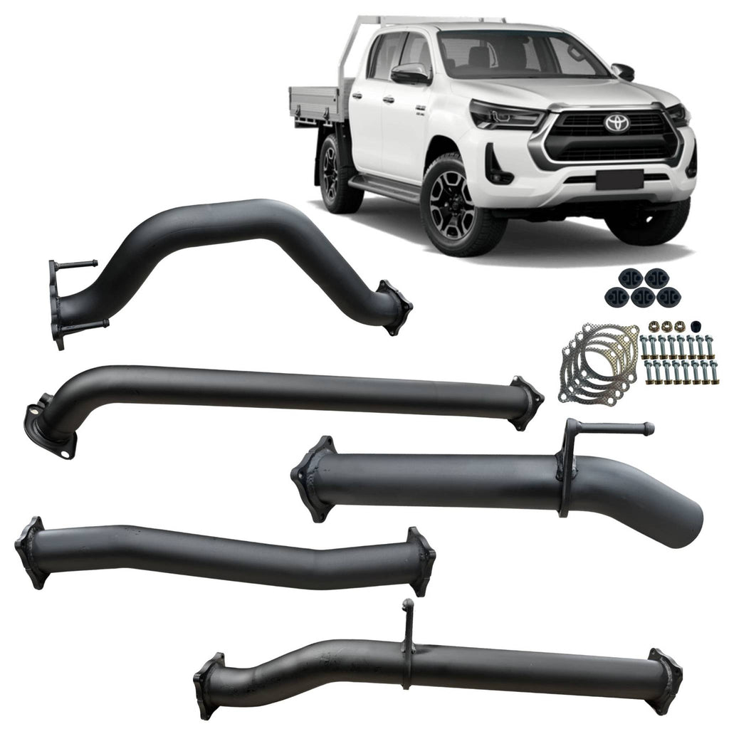 3 Inch DPF Back Stainless Steel Exhaust For Toyota N80 2.8L Hilux with Straight Through Muffler Delete