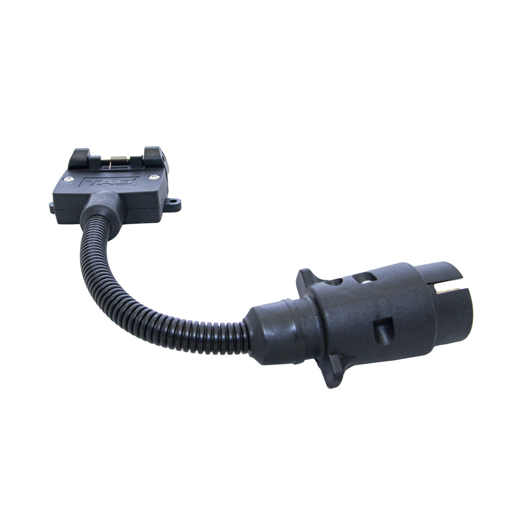 TAG Trailer Adaptor - 7 Pin Euro To 7 Pin Flat 300mm Long