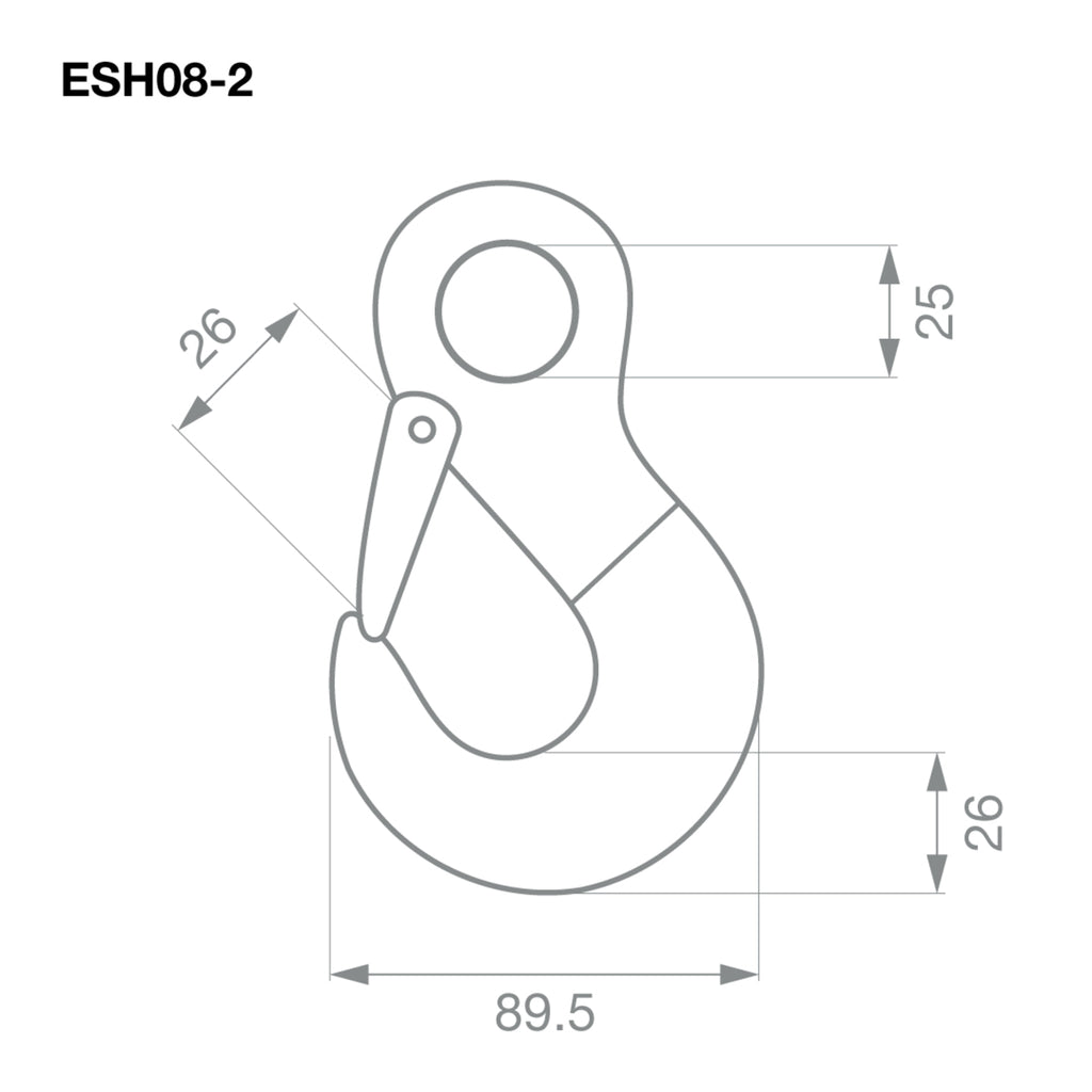 TAG G80 Eye Sling Hook 8mm 2T -- Trailer Safety Chain Hooks (Pair)