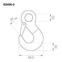 TAG G80 Eye Sling Hook 8mm 2T -- Trailer Safety Chain Hooks (Pair)
