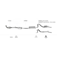 Redback Standard Replacement Exhaust for Ford Falcon (01/1994 - 09/2002), Fairmont (01/1994 - 09/2002)