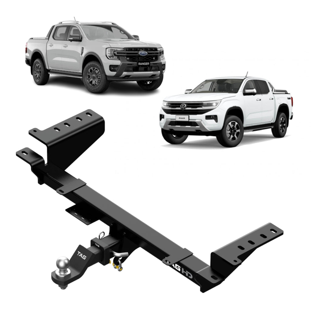 TAG Heavy Duty Towbar & Direct Fit Wiring for Next-Gen Ford Ranger (06/2022 - 12/2024), Volkswagen Amarok (12/2022 - on) - Styleside Utes