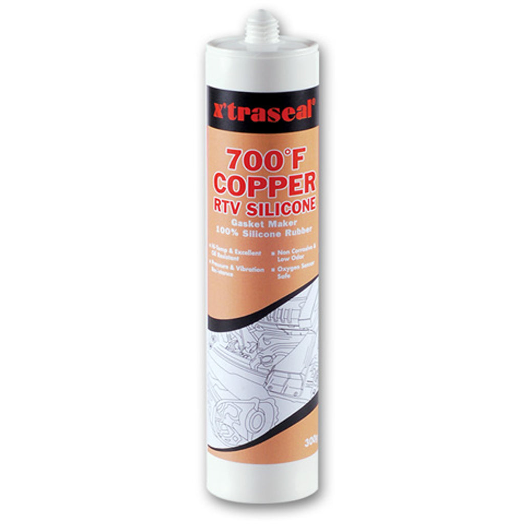 Gasket maker - 700 F, Copper RTV Silicone, 300g, Oxygen sensor safe